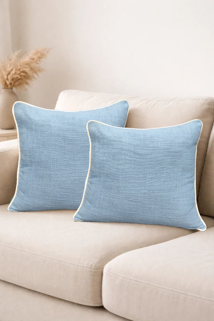 Slub Cushion 2 Pcs Set | Woven Cushion | Ishran