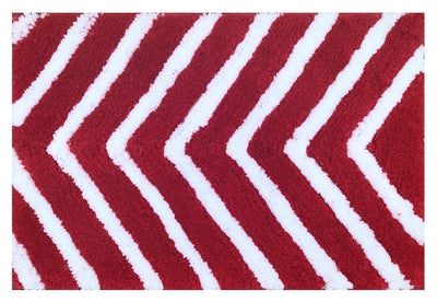 Two microfiber arrow-patterned bathmats from IR Home Furnishing's 2-piece set, soft floor rugs for bathroom decor.