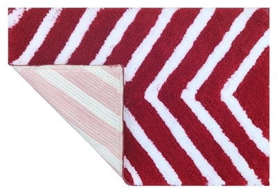 Set of two microfiber arrow pattern bathmats from IR Home Furnishing, soft floor rugs for bathroom comfort.