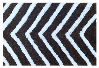 Set of two microfiber arrow-patterned bathmats from IR Home Furnishing, soft floor rugs for bathroom decor.