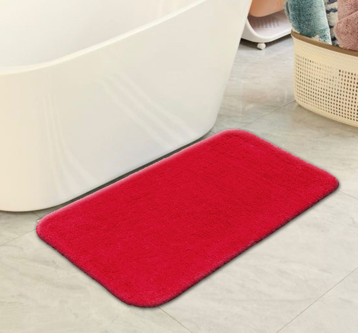 Two microfiber solid bathmats from IR Home Furnishing, soft and absorbent bathroom rugs in a 2-piece set.