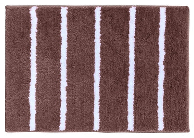 Two microfiber stripe bathmats in a 2-piece set from IR Home Furnishing, featuring soft, absorbent fabric in a modern striped design.