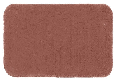 Set of two microfiber solid bathmats from IR Home Furnishing, soft and absorbent bathroom rugs on tiled floor.