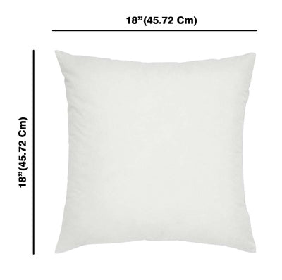 Set of two IR Home Furnishing chenille woven cushions with 18x18 inch nonwoven filler, including a matching neck pillow.